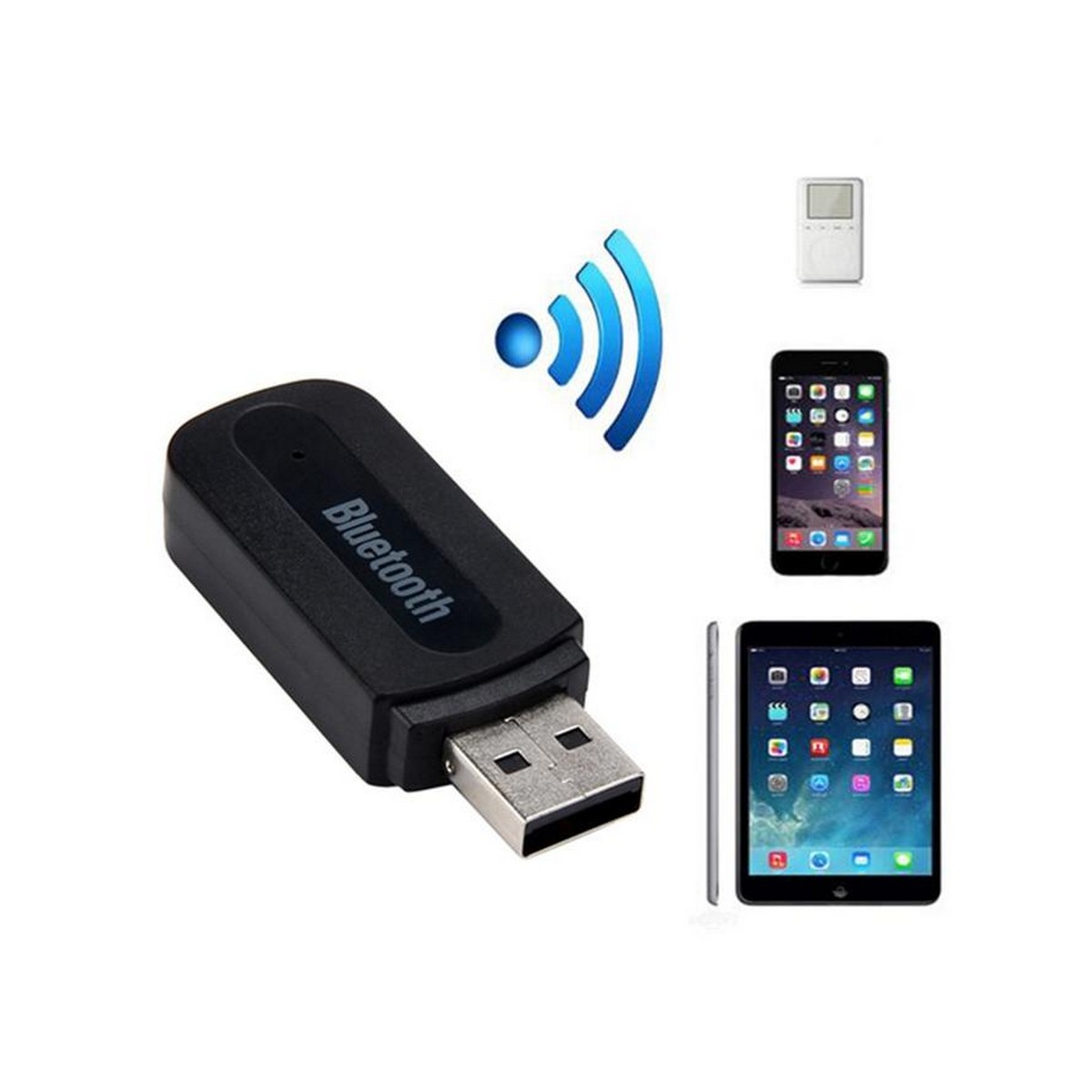 2-in-1 Dual Choice Bluetooth Audio Receiver Adapter Combo | BT-350 Rechargeable Wireless Car AUX Receiver & Mini USB Bluetooth Dongle for Home Speakers TV PC Laptop – SnapMart