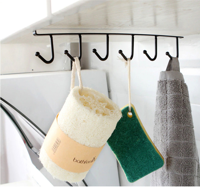 Buy badge6 Hooks Metal Hanger For Kitchen, Mug Cup Storage Rack Cupboard Hanging Coffee Cup