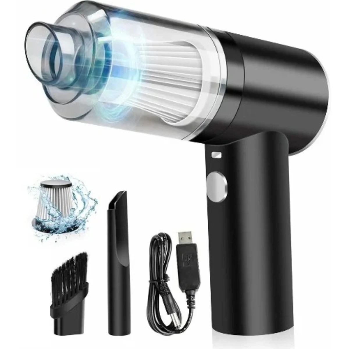 3 in 1 Portable Vacuum Cleaner- Small/Mini Vaccum Cleaner For Car, Keyboard, Duster Blower Balloon Air Pump Wireless Rechargeable Handheld Suction Vacuum Cleaning Clean Microscopic dust Like Carpet, Home,Computer, Laptop, Mirror Vehicle Interior Cleaner price in Pakistan