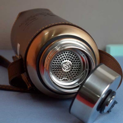 800Ml Sus304 Stainless Steel Water Bottle Insulated Thermos Hot &Amp; Cold Vacuum Flask With Leather Cover