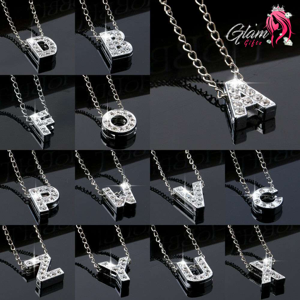 Alphabet Necklace Silver Stainless Locket Pendants for Girls / Women with Chain - A to Z Fashion Necklace