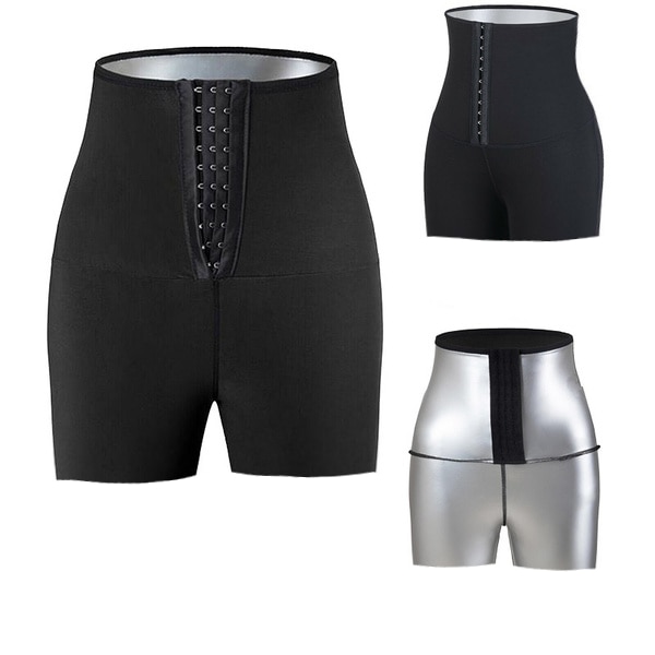 Ausom Mens Sweat Body Shaper Shorts Hot Thermo Slimming Sauna Pants Weight  Loss Black Shapewear