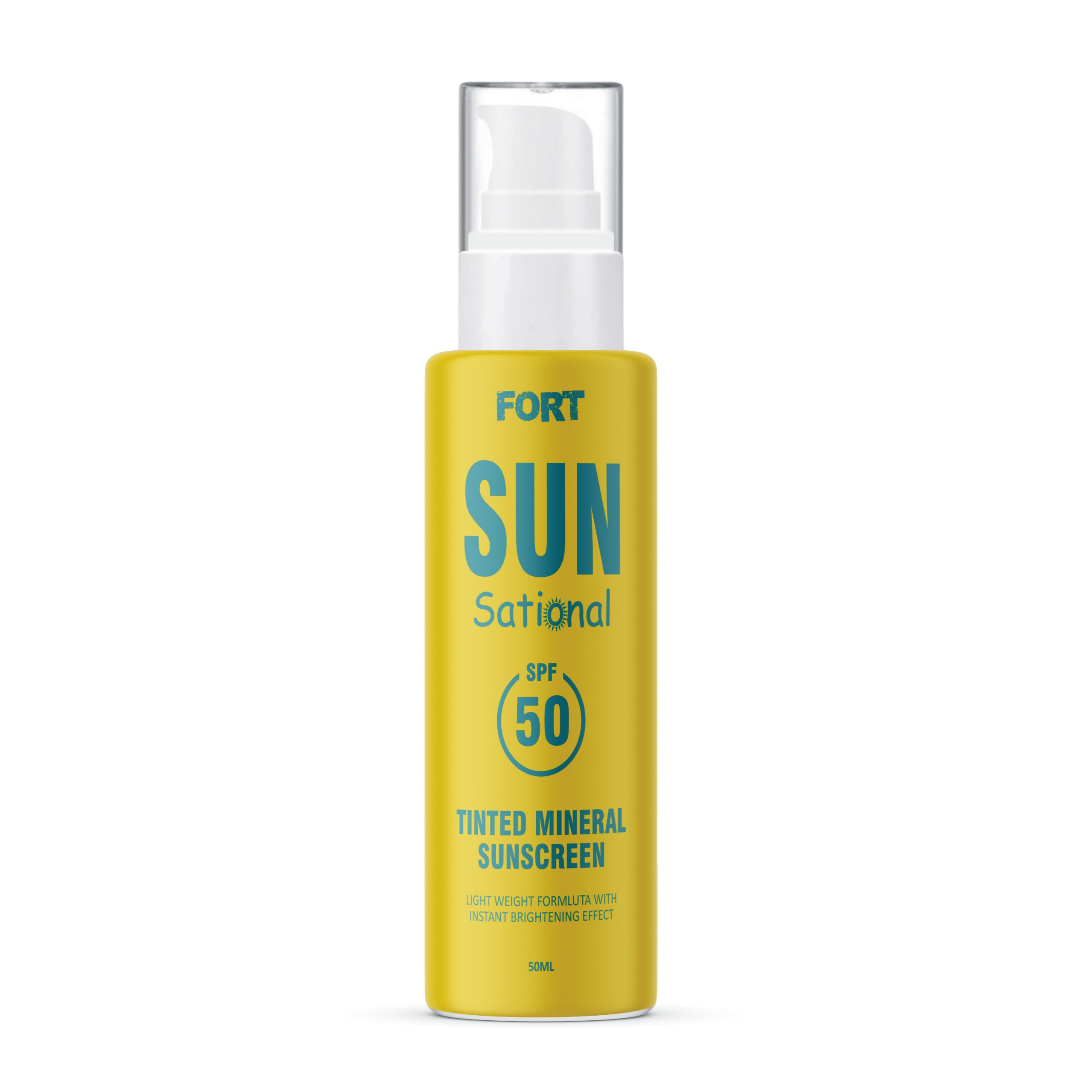 FORT Tinted Sunscreen SPF 50 Hydrating & Protective with Instant Brightening Effect 50ml