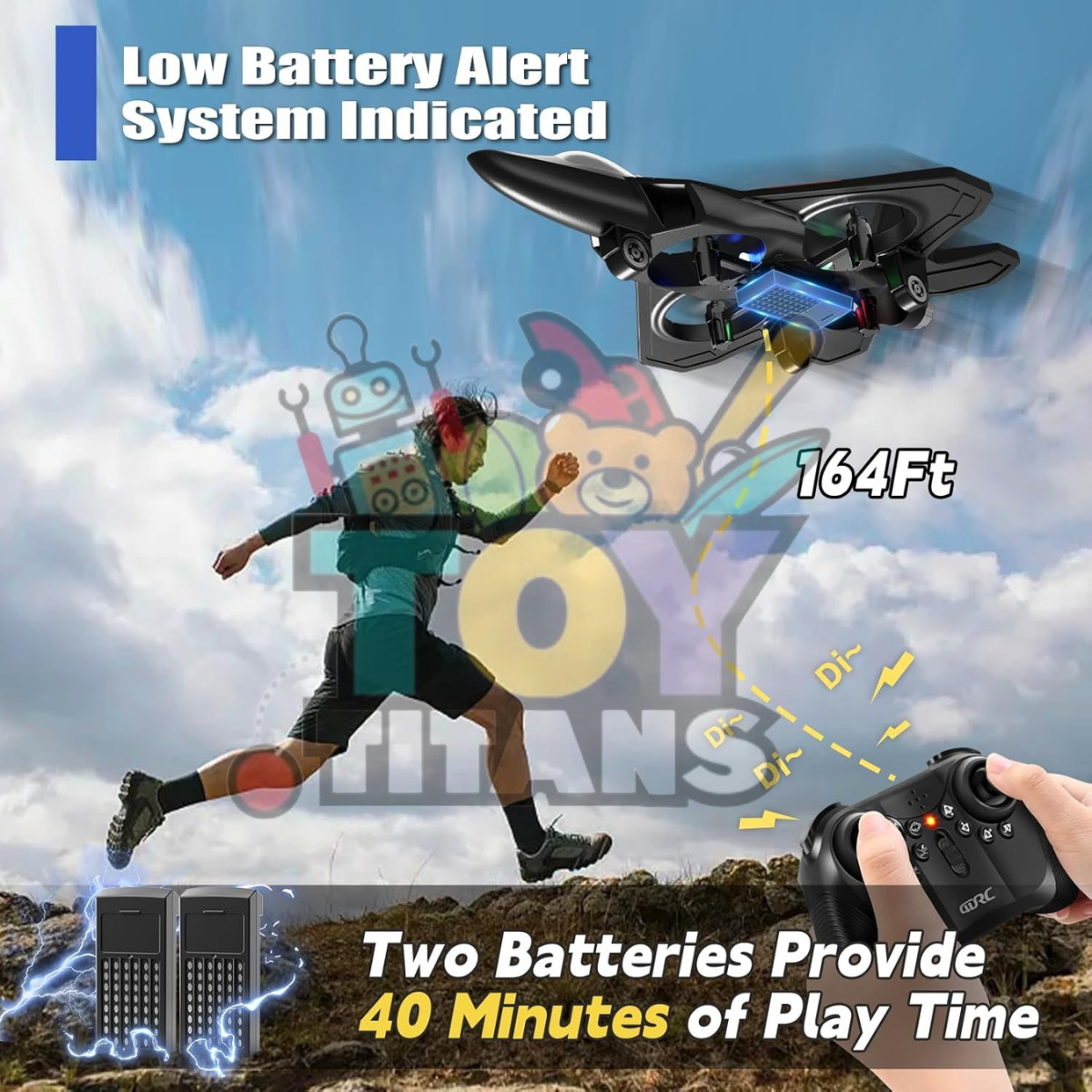 4DRC V32 Remote Control Fighter Jet – Foam RC Airplane with LED Lights, 360° Flip, Stunt Roll & Rechargeable Battery | RC Training Jet for Kids & Adults