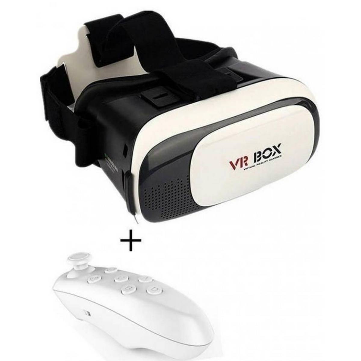 VR Box II - Virtual Reality 3D Glasses & Bluetooth Gamepad - Black & White