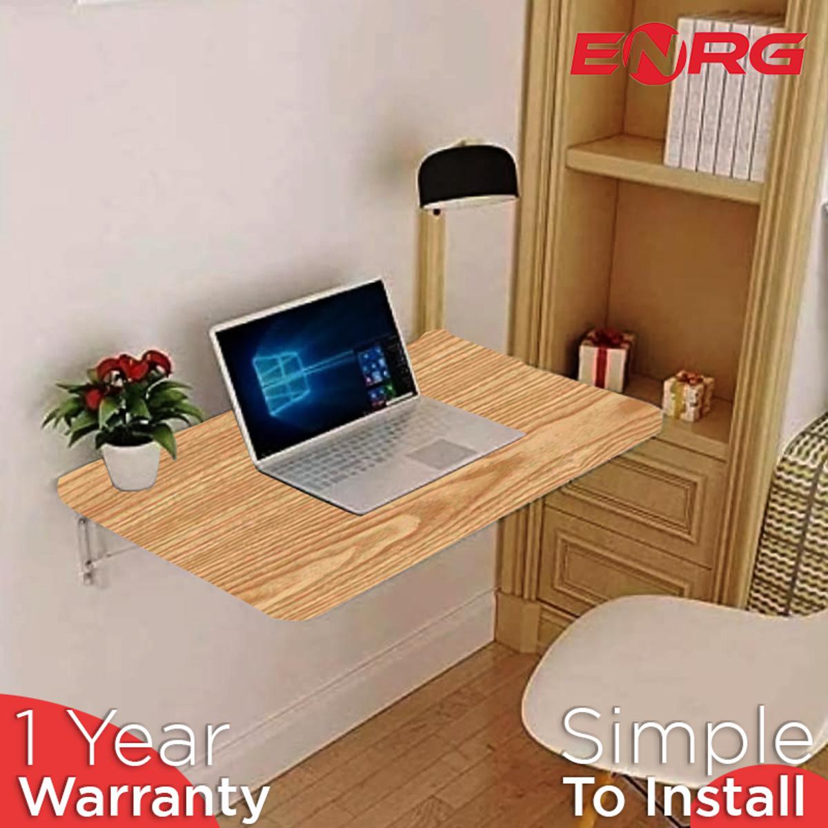 Energy - ENRG Wooden Gaming Laptop Table With Fan And Simple For Bed Foldable Stand Ergonomic Portable Drawing Notebook Reading Food Breakfast Serving With Inbuild Tablet And Cup Holder Slots Couch Black Brown Pink Yellow Green White Blue