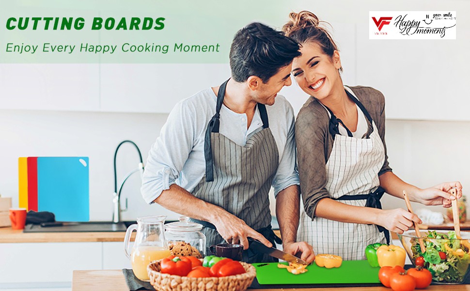 7 Pieces Flexible Cutting Boards, BPA Free Plastic Cutting Boards For