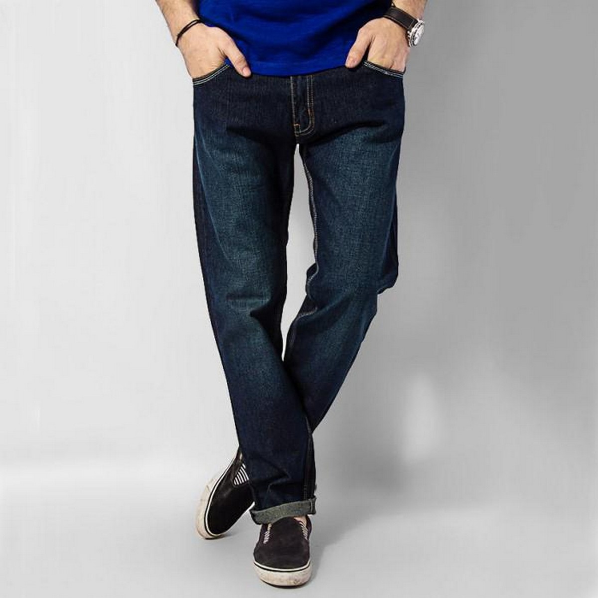 Green Shade Slim Fit Jeans For Men: Buy 