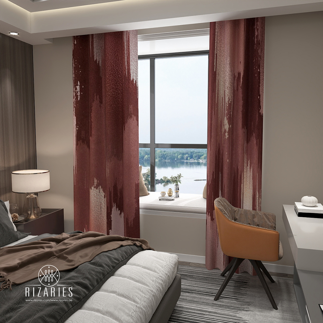 Pink Brushes Blackout Curtains | 4.25ft x 7.5ft Each Panel | Modern Living Room & Bedroom Curtains