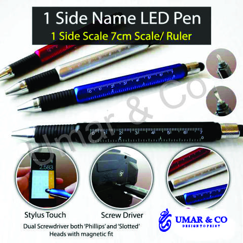 Led Pen With Scale & Screw Driver
