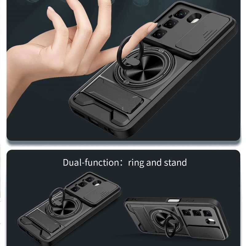 Infinix Hot 60 Pro Plus Compatible With Rugged Camera Guard Stand Case