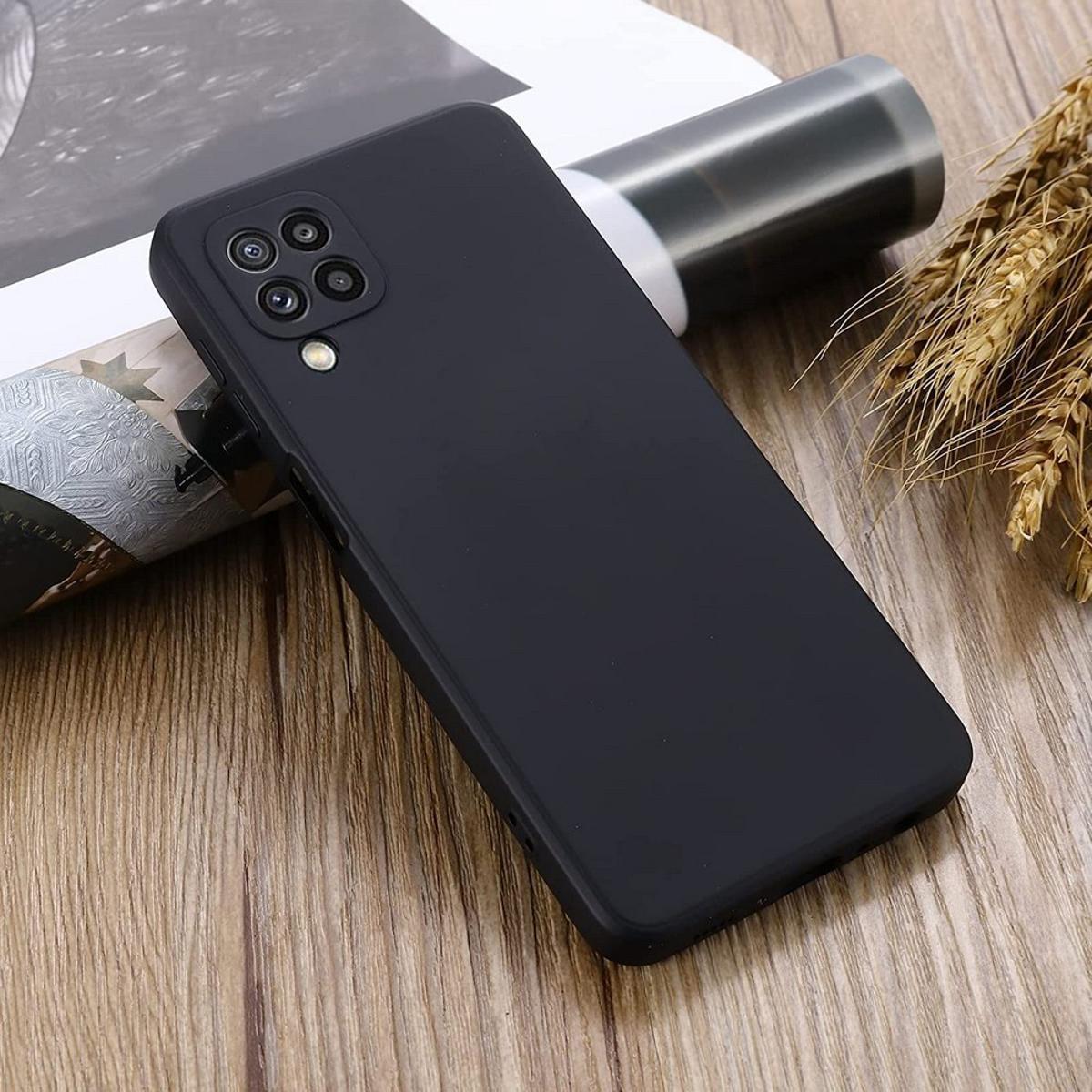 Samsung Galaxy A22 4G Matte Black Soft Silicone TPU Back Cover with Camera Protection
