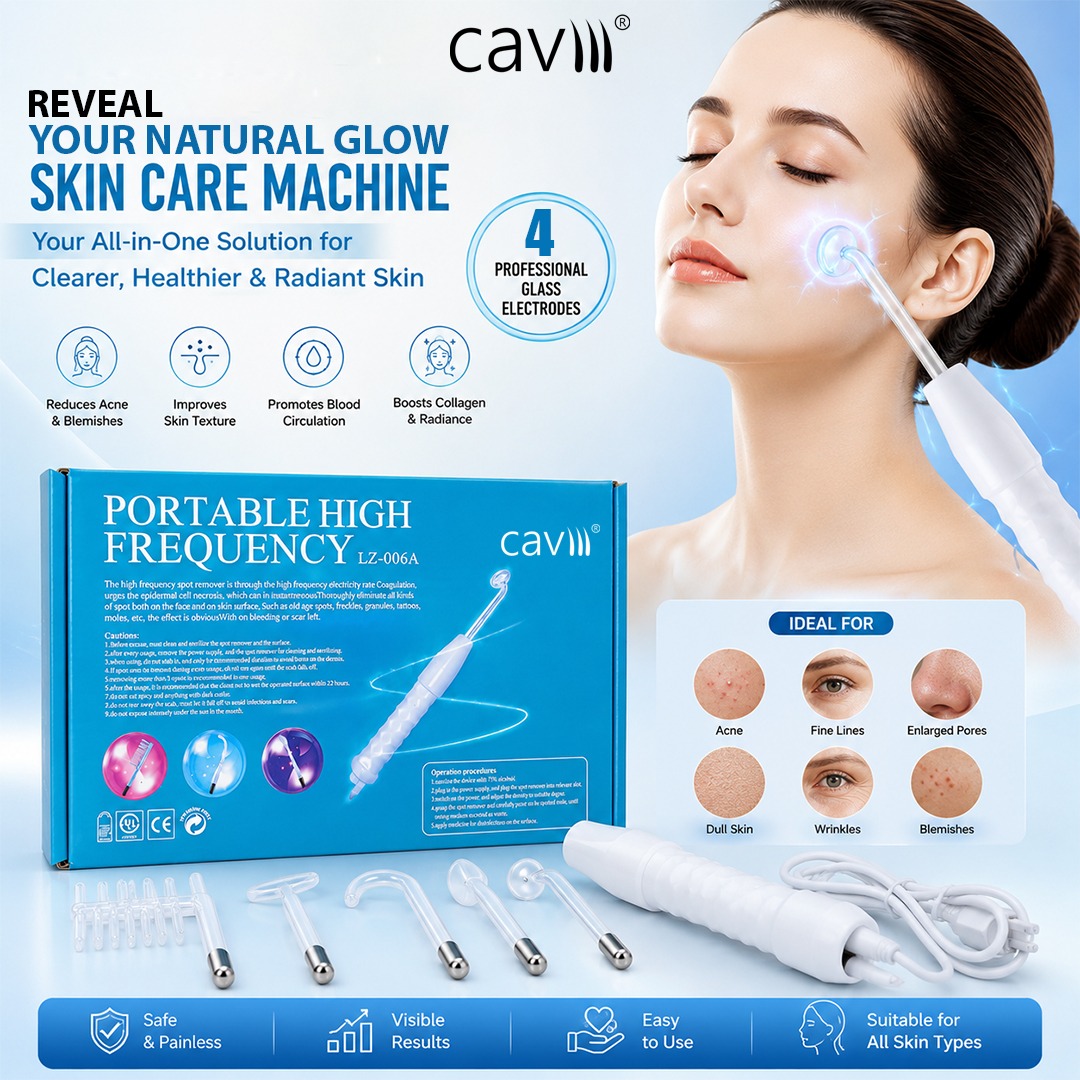 Caviii High Frequency Machine, Portable Handheld High Frequency Facial Wand Acne for Skin Wrinkles Remover Beauty Eyes Body Care Facial Machine
