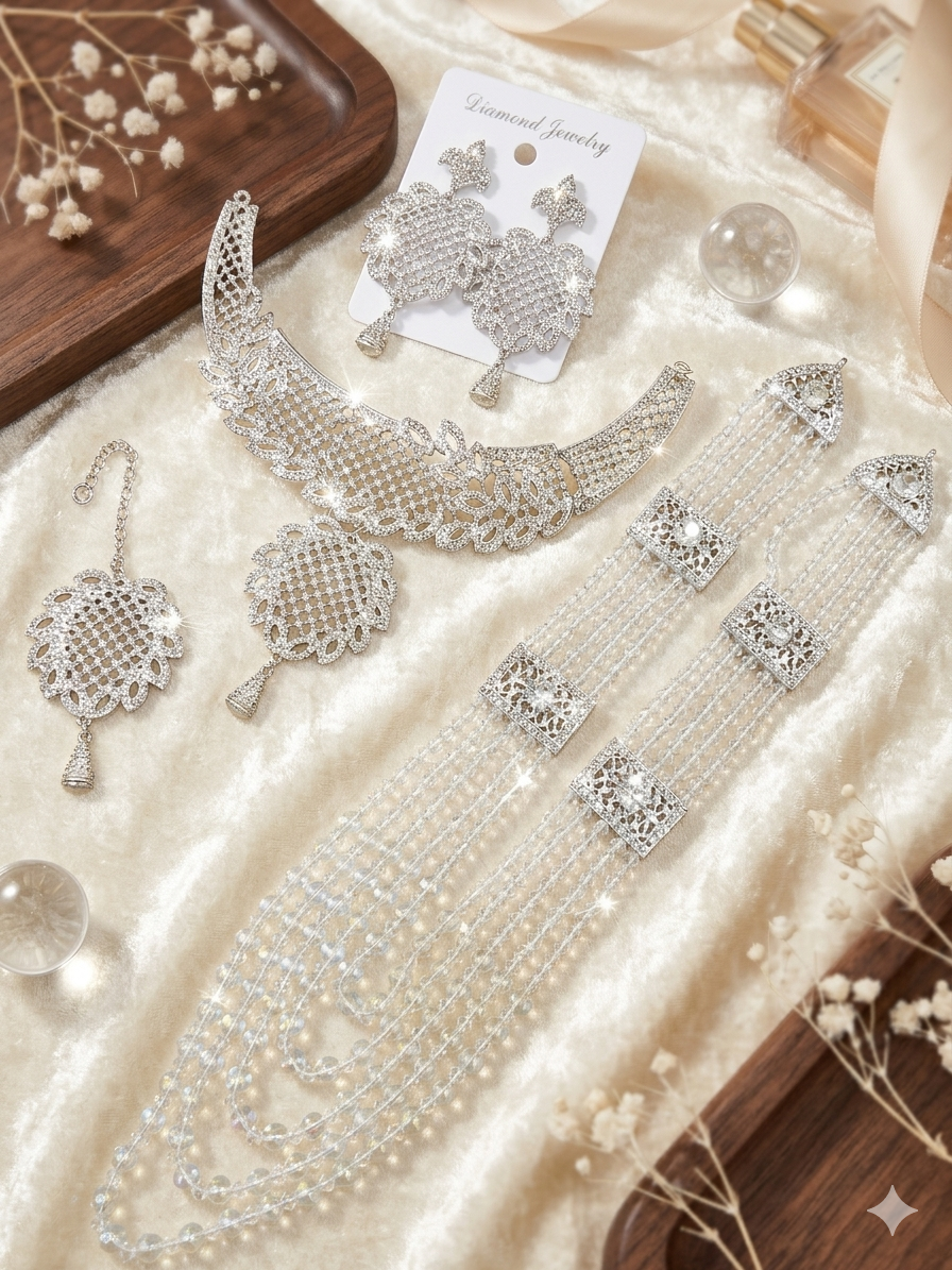 Artificial Bridal Jewelry Set with mala  - Jewellery Set for Girls / Women