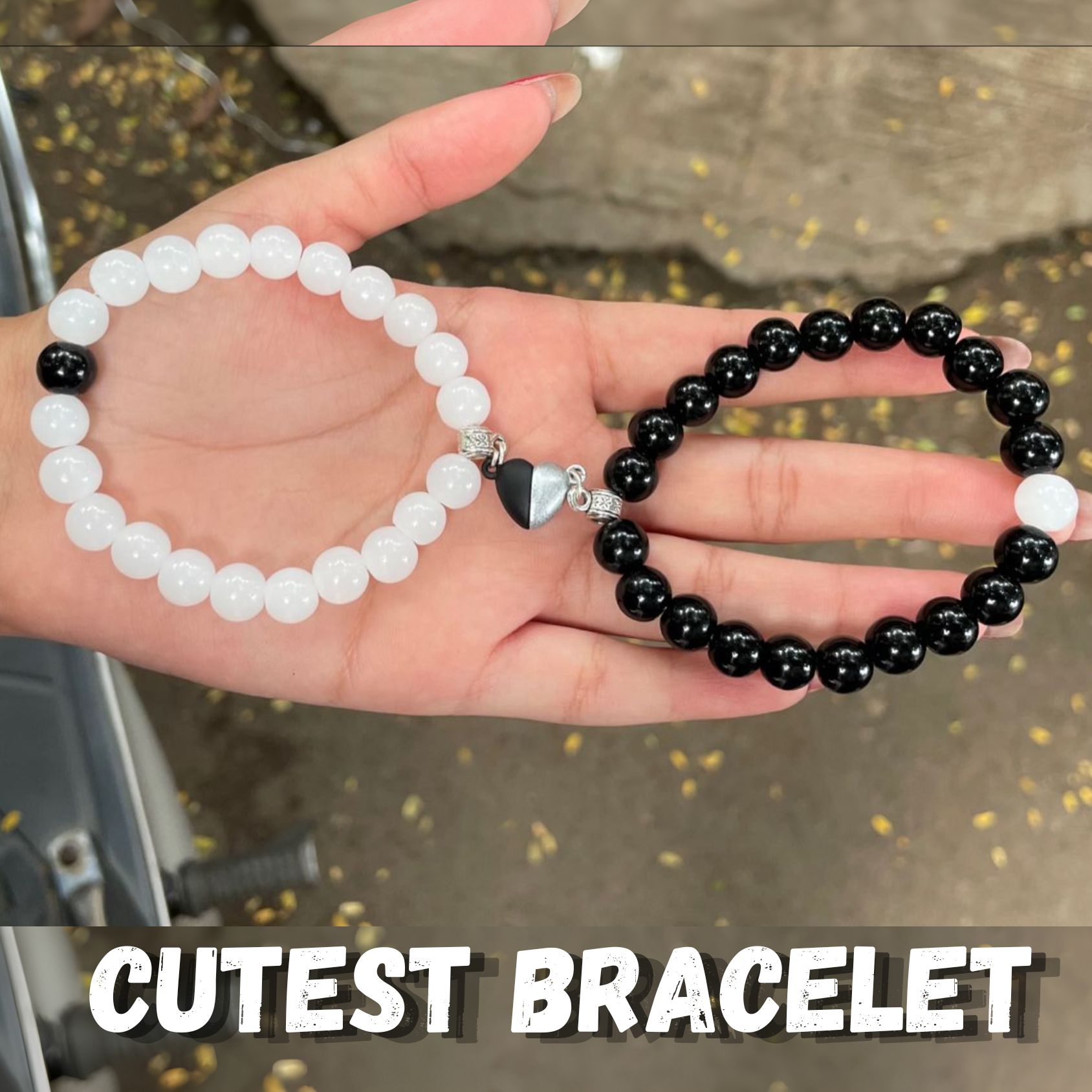 Cutest couple bracelets ❤️with magnetic heart charms