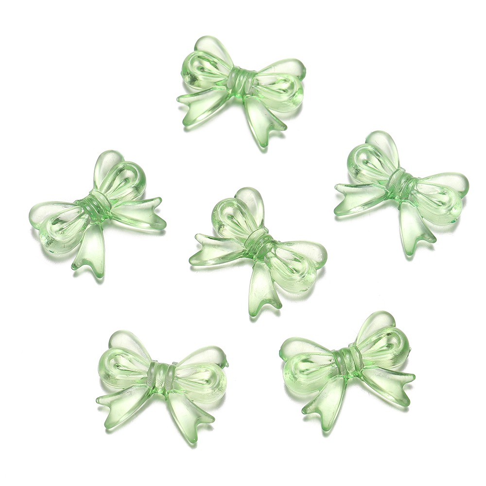50/20pcs Acrylic Transparent Bow Beads 15×18mm | Cute Bow Charm for DIY Jewelry Making