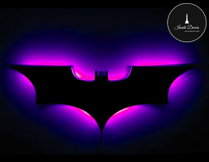 BATMAN SHAPE LED WALL LED LAMP WOODEN THICKNESS 9MM ||  GAMING ROOM DECOR WALL LED LAMP