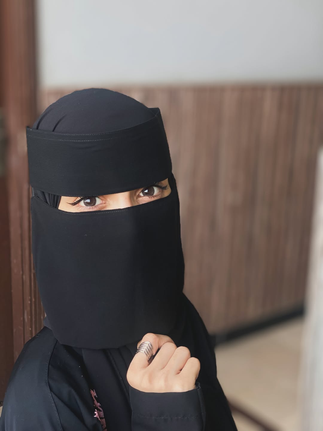 Short Length Forehead Saudi Niqab Ready-to-Wear Hijab, Extra Small, 7X11 High-Quality Lightweight Imported Chiffon and Georgette, Comfortable and Modest