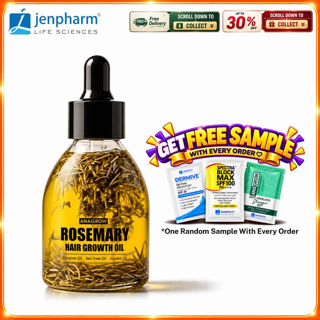 Jenpharm - Anagrow Rosemary Hair Oil for Men And Women 100% Natural And Organic Hair Care - Reduces Hair Fall  Promotes Hair Growth