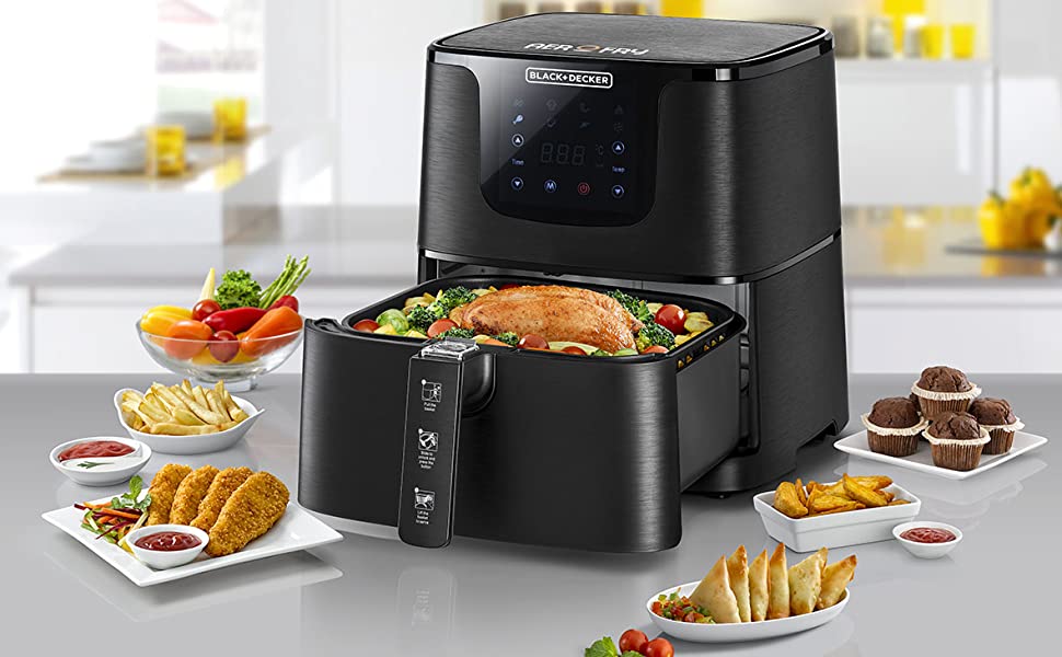 Black & Decker AF700 Digital Air Fryer, 4.3 Liters, Black