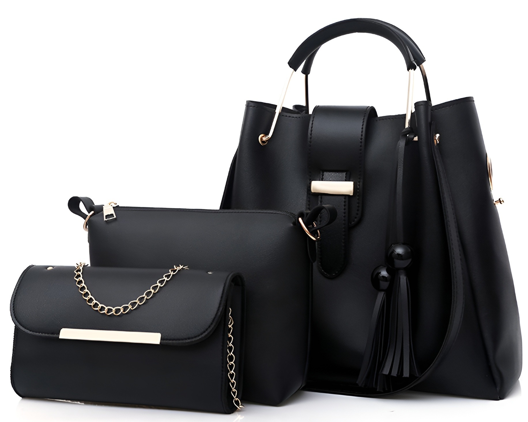 Ladies Handbags With Long Shoulder Straps, Ladies Handbags, Set 3 Pieces, Ladies Handbags for Girls, Handbag for Girls Crossbody & Shoulder Bags, Pu Leather Bags for Girls, Girls Fashion bags, Large Capacity, Casual Bags, Gifts for Girls, New Arrival.