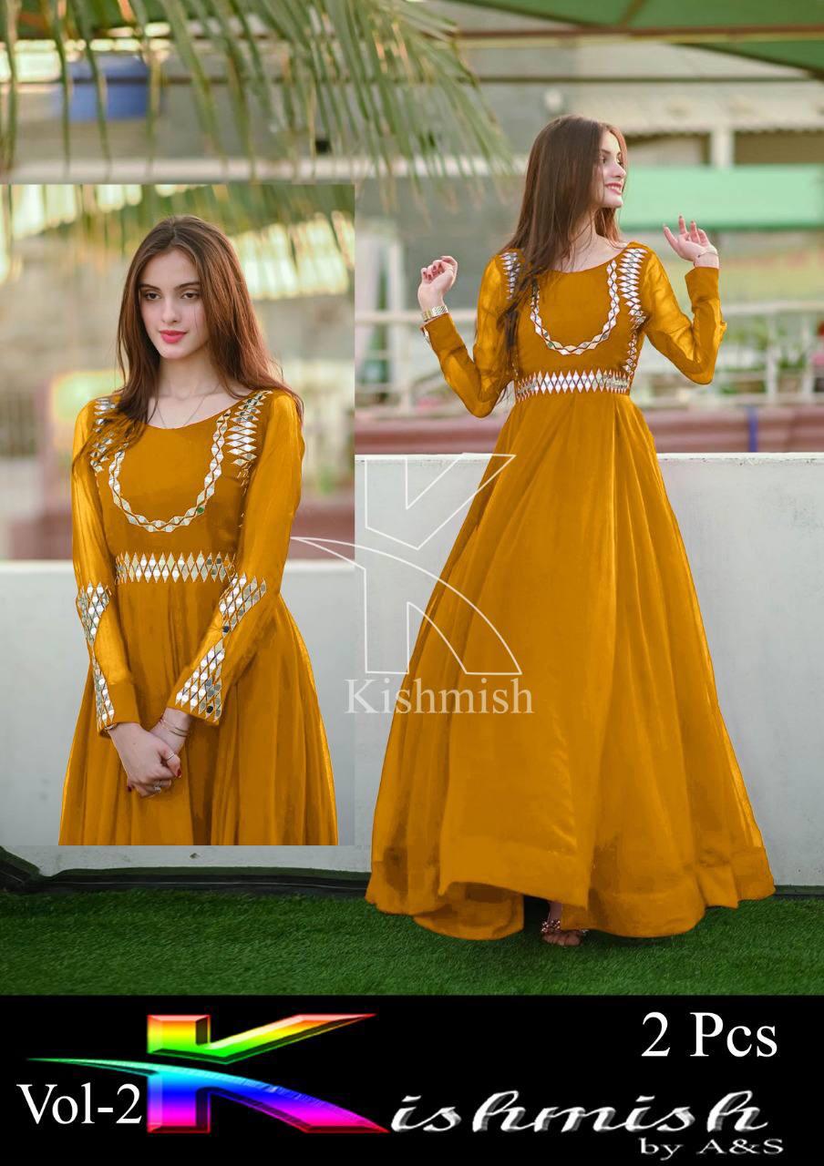 mirror work frock design