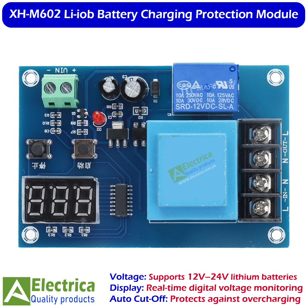 XH-M602 Charging Control Module 12-24V Lithium Li-ion Battery Charge Controller Board with LED Display Auto Cut-Off Protection Switch by Electrica