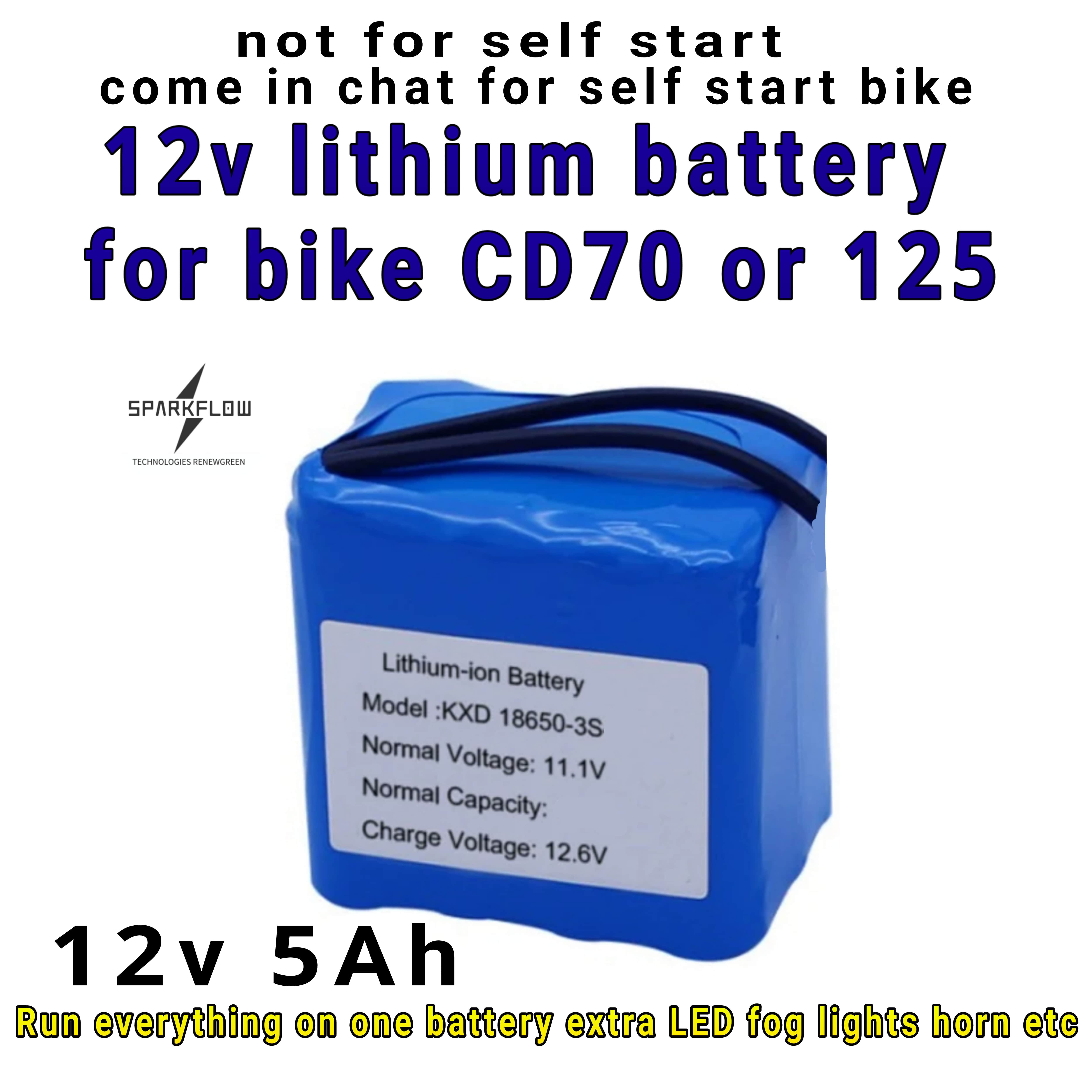 12V lithium battery for bike Battery for CD70 Battery for CG125