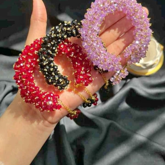 premium Golden Gajra Bracelet for Women & Girls | Traditional Ethnic Floral Jewelry with Crystal Beads & Kundan Style | Chain Bracelet for Bridal, Wedding, Mehndi, Eid & Festive Wear – Stylish Party Wear Bangles – Elegant Lightweight Hand Accessory