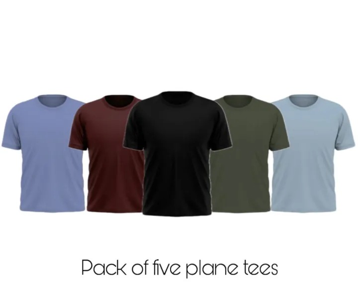 TF Clothing | Pack of 5 Unisex Multicolour Summer Plain Basic Half Sleeve Trendy Casual Wear t shirts for men