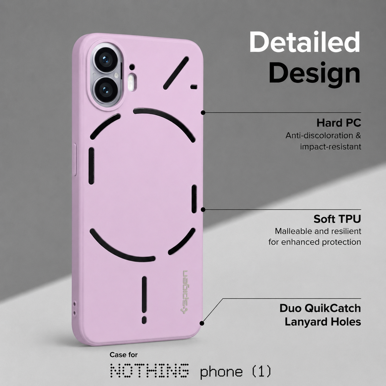 Spigen Liquid Air Case for Nothing Phone 1 – Slim, Lightweight & Shockproof Silicone Back Cover with Precise Cutouts | Lavender