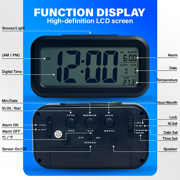 Smart Bedside Digital LED Alarm Clock Table Clock | Digital Table Clock