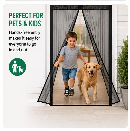 Anti Mosquito Magnetic Mesh Curtain Net 100x210cm | Automatic Closing Screen Door Curtain | Anti Insect Bug and Fly Net Partition | Breathable Striped Door Mesh for Home Kitchen Balcony and Bedroom Doors