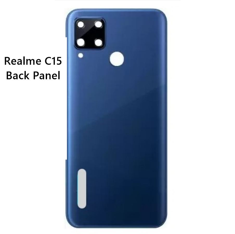 Realme C15 Back Battery Cover Rear Door Housing Case Back Panel Replacement for Realme C15 With Camera Lens