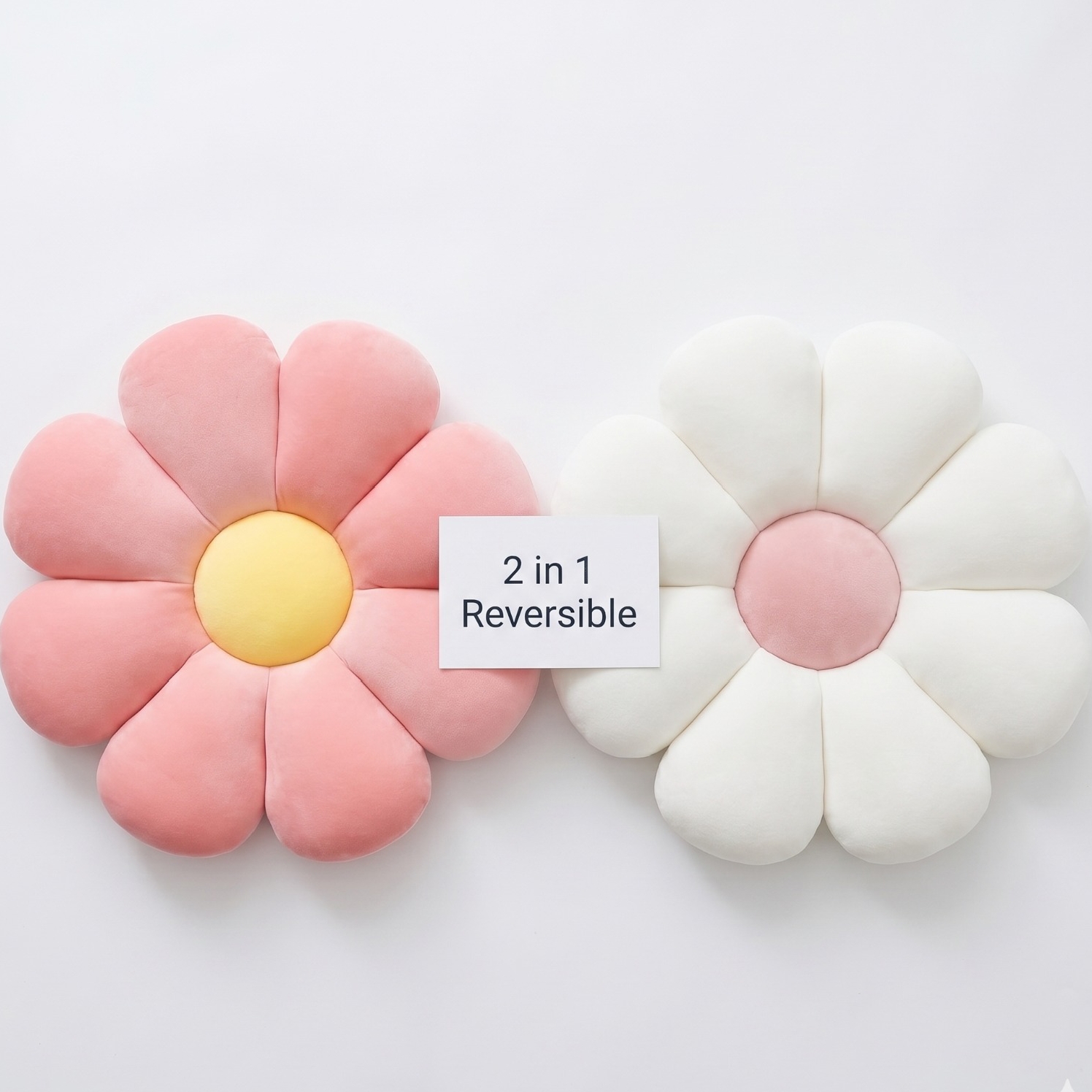 Handmade Double Sided Flower Cushion 2 in 1 Reversible 2 Colors  Soft Velvet Room Décor Pillow  Best For Birthday Gifts