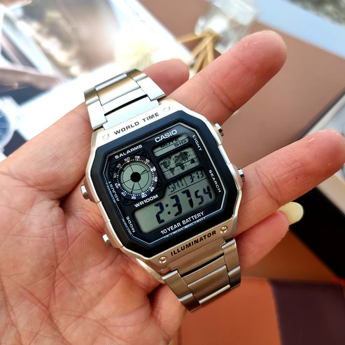 Original Casio - AE-1200WHD-1AVDF - Digital Wrist Watch for Men - Stainless Steel - Youth Series