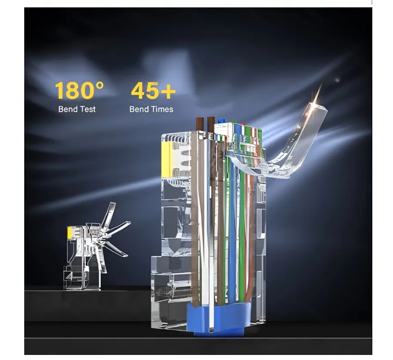 Cat6 RJ45 Connectors, Gold-Plated Gigabit Ethernet Cable Ends, 8P8C Network Modular Plug for Computer Networking, High-Speed Internet Connectivity, Durable & Reliable Performance, Compatible with CAT6 Cables