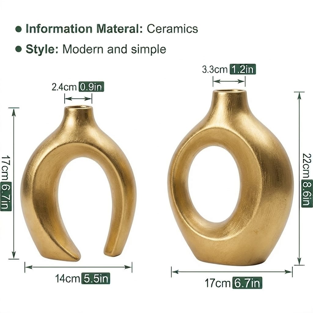 Creative Design Vase Ornaments Artistic Style, Decorations Suitable for Fireplace, Bedroom, Kitchen, and Living Room Decoration, office and theme based area