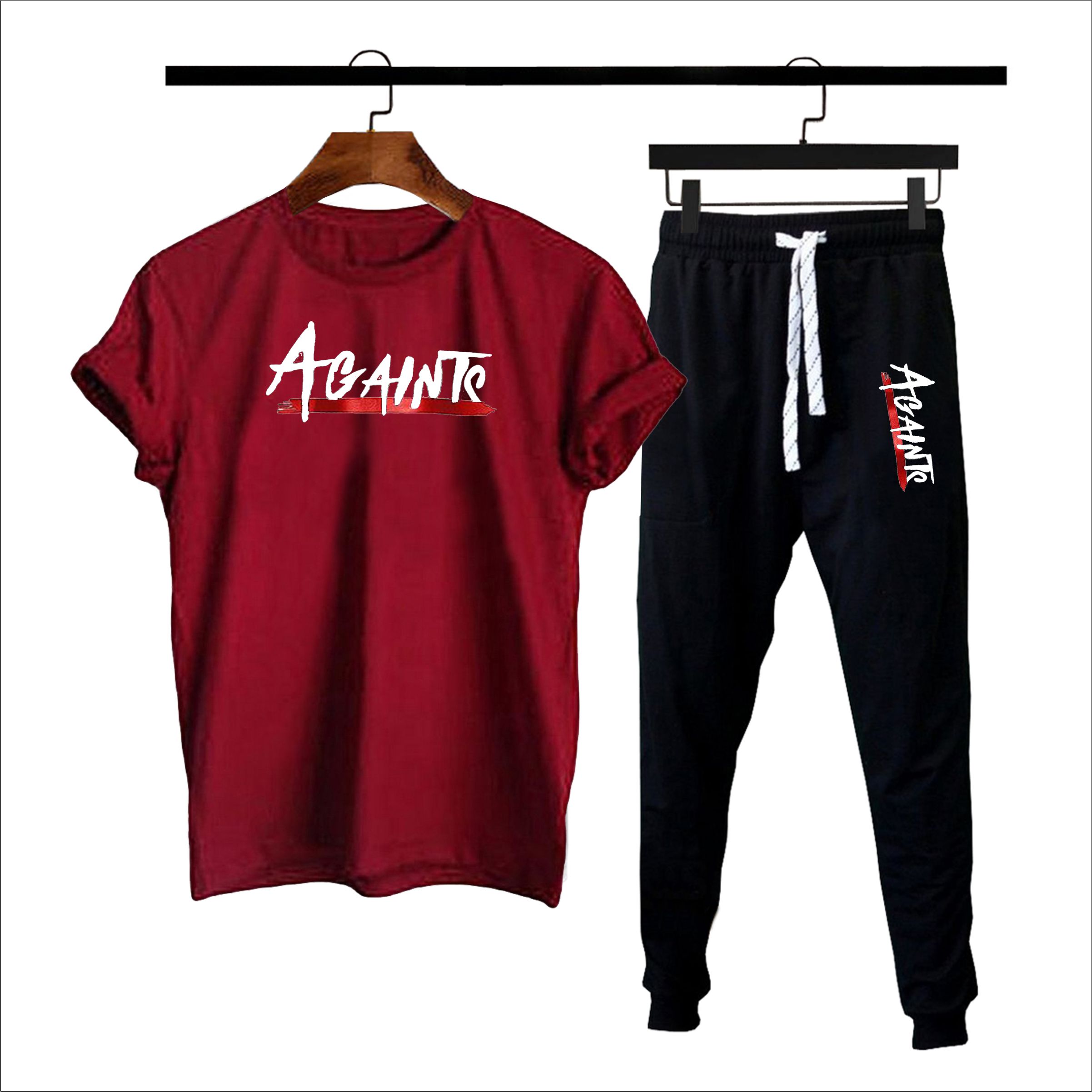 Againtr Printed Summer Tracksuit Trouser & T Shirt For Men