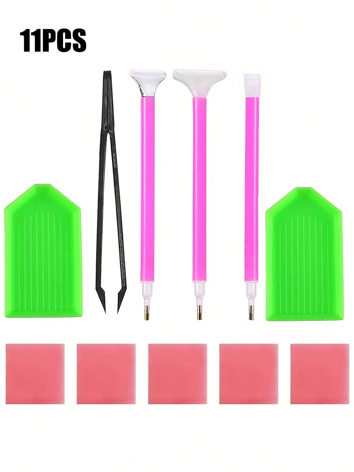 11PCS Nail Rhinestone Picker Pen Set with Tray, Wax Glue, Tweezers & Drill Tips | Diamond Painting Tool Kit –  Nail Art Accessories DIY Tools