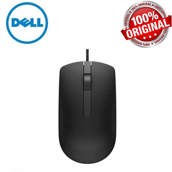 D-e-l-l- MS116 Wired USB Optical Mouse 1000 Dpi, Led Tracking, Scrolling Wheel, Plug and Play