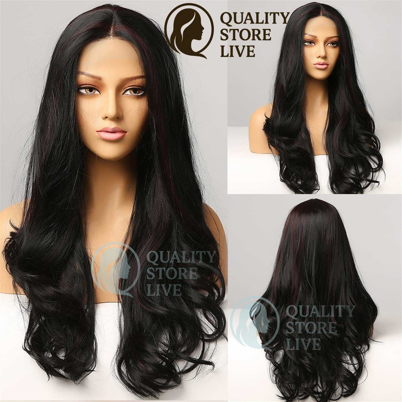 Full Head Wig  Washable Natural Black Hair Wig for Girls with Adjustable Cap, Soft Synthetic Fiber, Reusable & Easy to Style, Comfortable Daily Wear