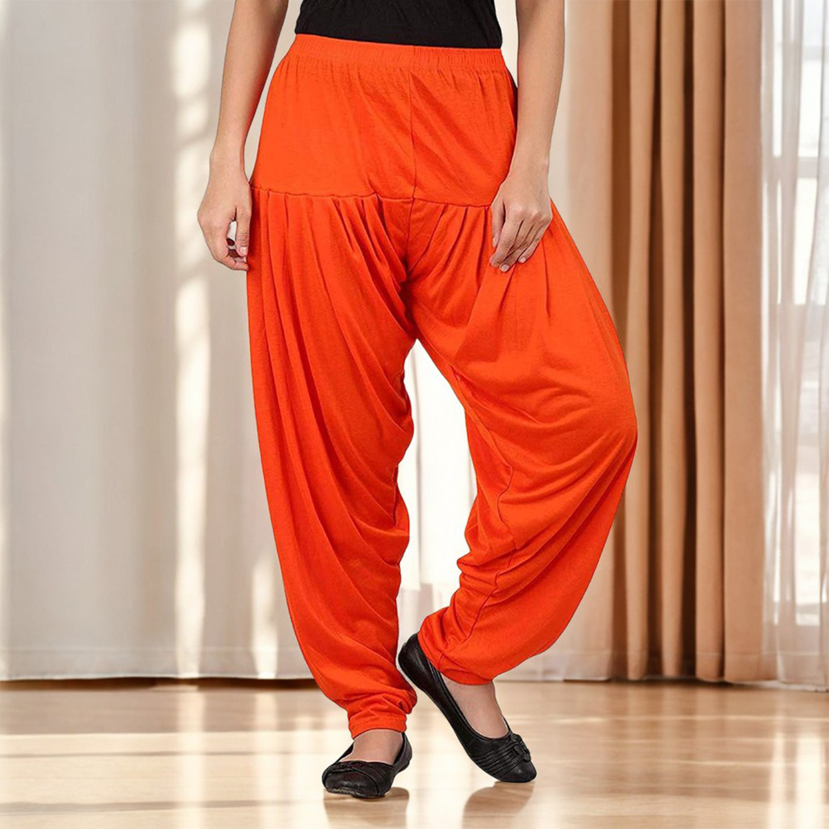 Attract Women's Viscose Patiala Pants with Elastic and Drawstring Waistband, Comfortable and Breathable for Casual or Exercise Wear