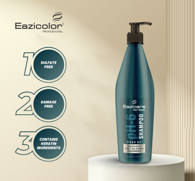 Eazi Care Sulphate Free pH 6 Shampoo | Gentle Daily Hair Cleanser | Smooth & Healthy Hair Care
