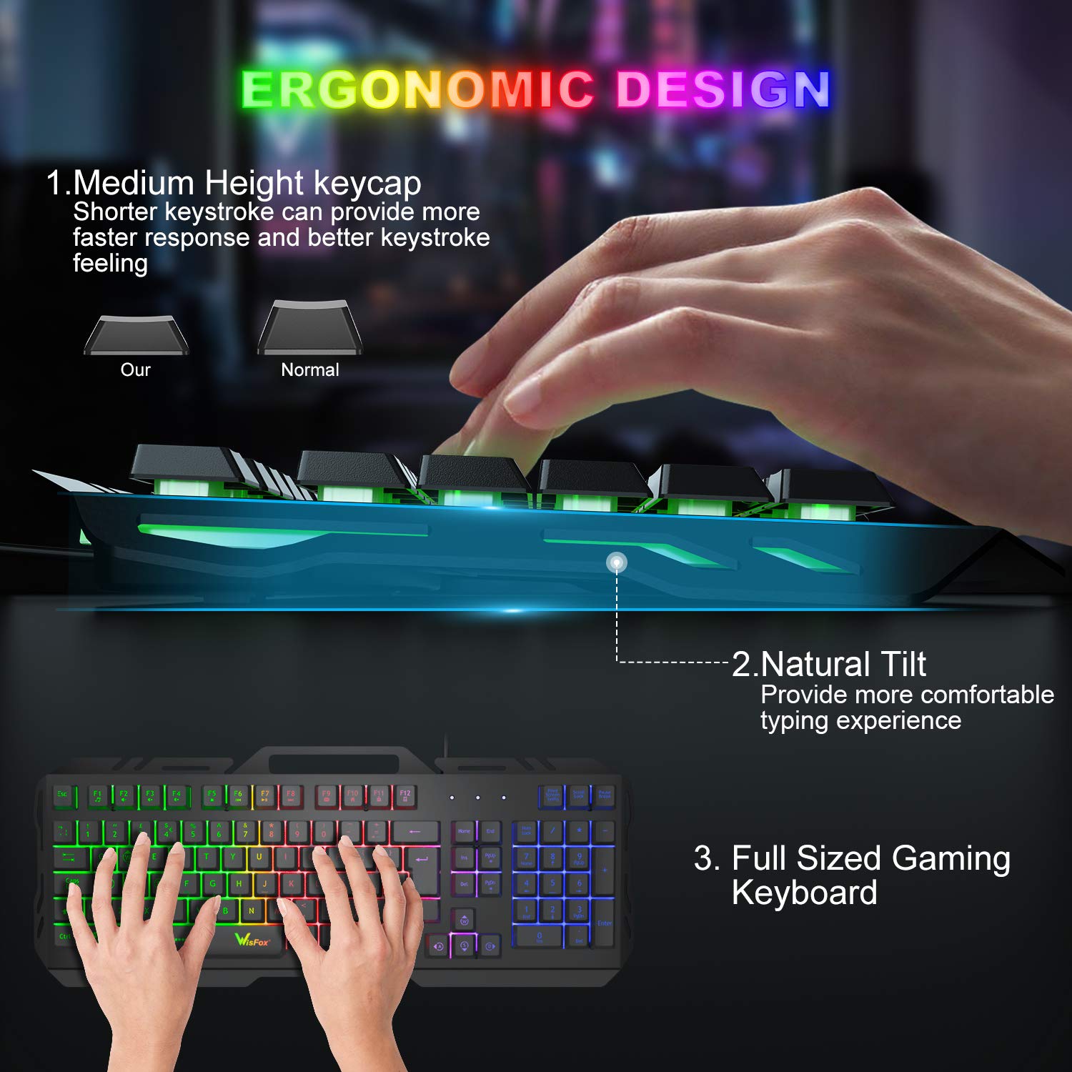 Ultimate Performance: Unique Metallic Wired RGB Gaming-Office Keyboard for Unparalleled Precision and Style - High Quality