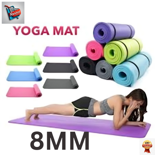 8mm Yoga Mat Extra Thick Non Slip Exercise & Fitness Mat for All Types of Yoga, Pilates & Floor Workouts, (72" x 24"W x 8mm Thick)