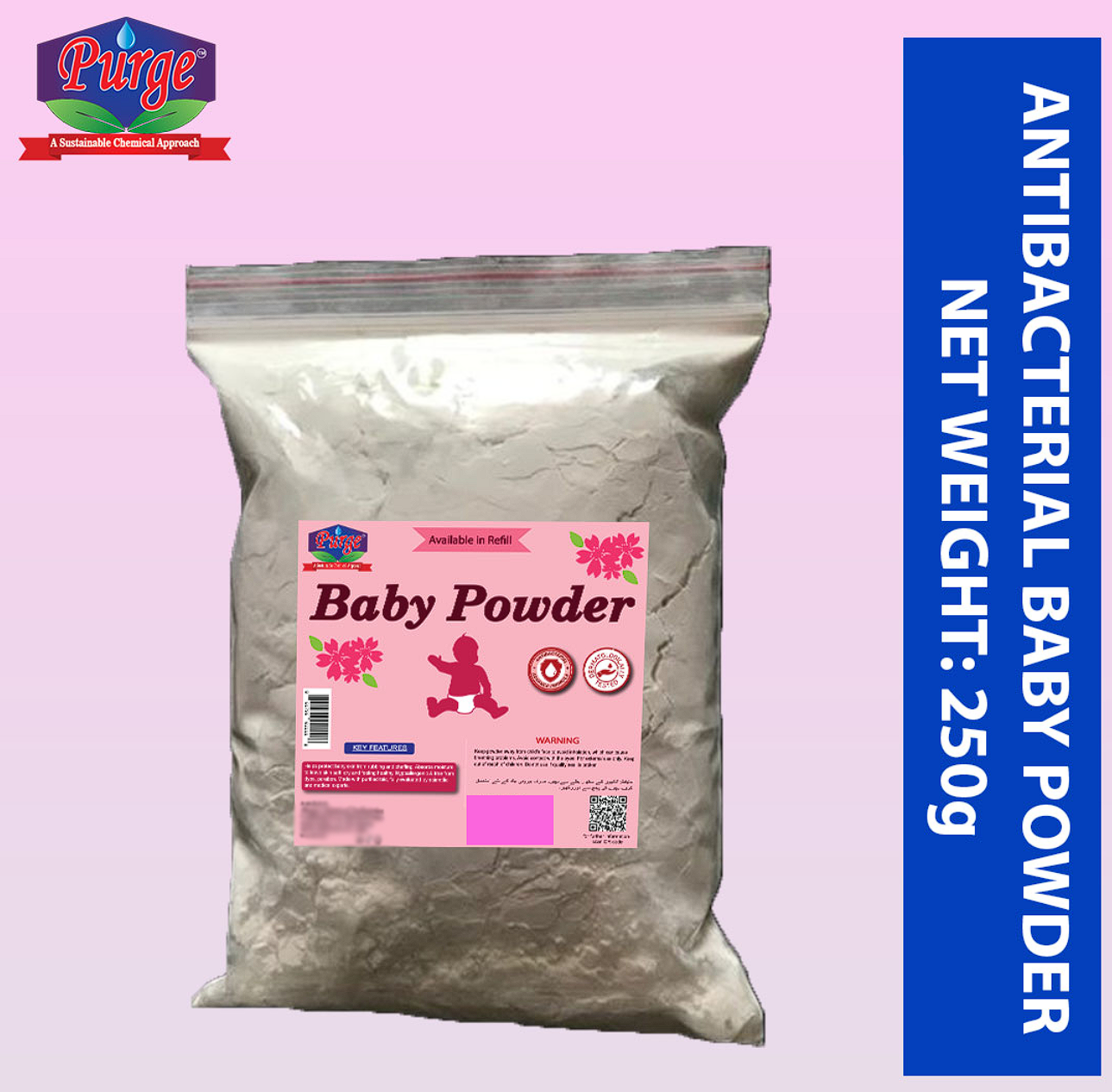 Purge Antibacterial Baby Powder 250g - 500g - Talcum Powder - Diaper ...