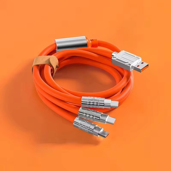 100W Fast Charging Cable Multi Charger Cable Nylon Braided Multiple USB Universal 3 in 1 Charging Cord Adapter with Type-C Micro