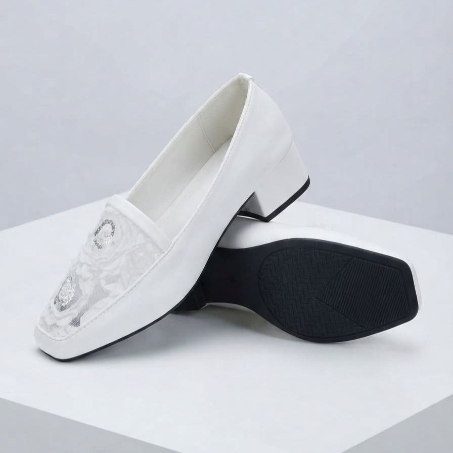 Multicolour Ladies Shoes - Shoes For Women - Block Heel Shoes - Sequin Shoes - Beaded shoes - Party Wear Shoes - Formal Shoes for Girls - Low Heel Shoes - Lofers For Women