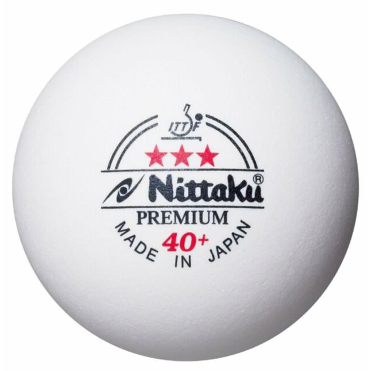 NITTAKU 3-Star Premium 40+ Table Tennis Balls Premium Ping Pong Balls Advanced Training Table Ball Lightweight Durable Seamless Balls